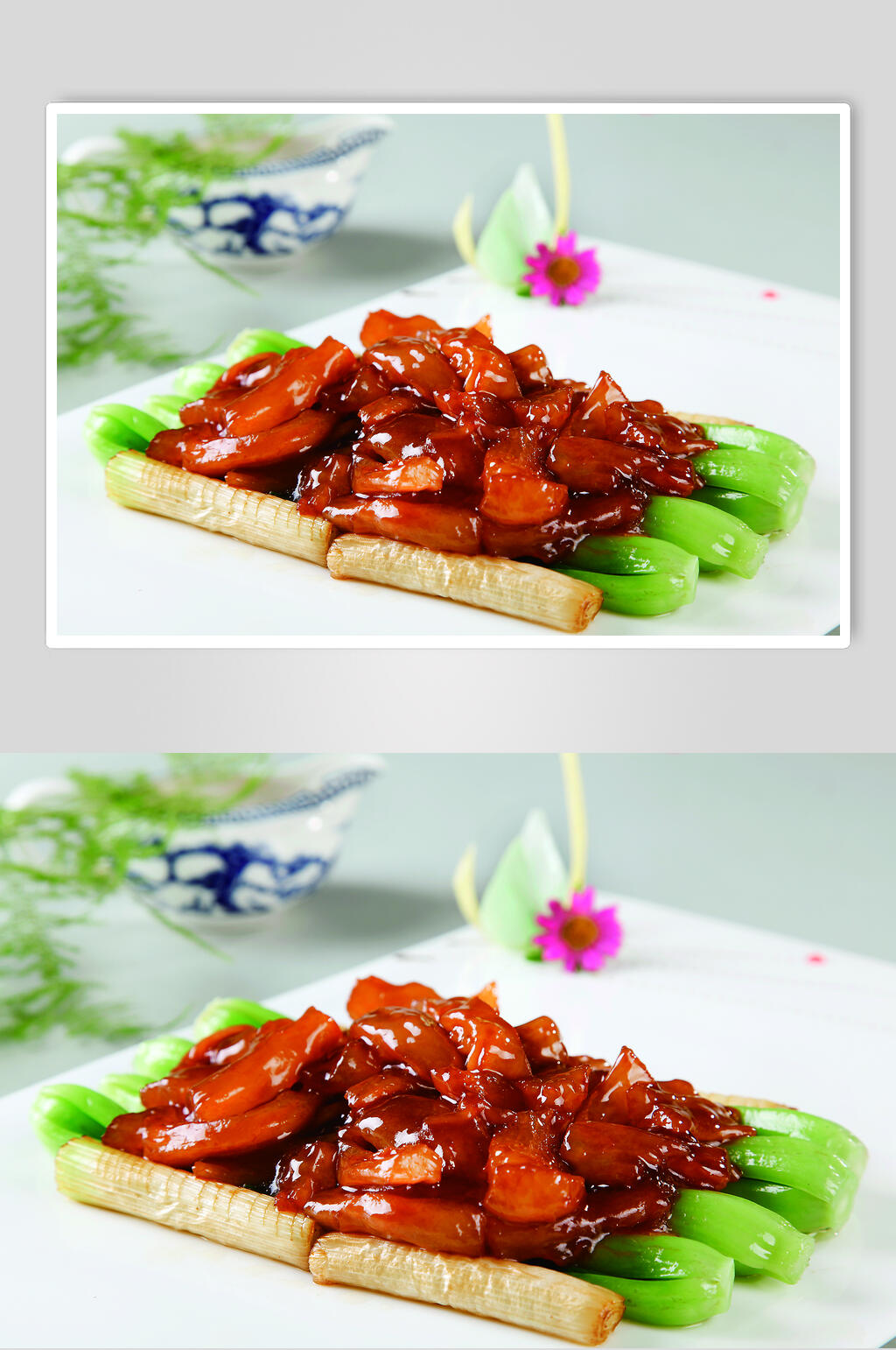 葱烧鹿筋素材