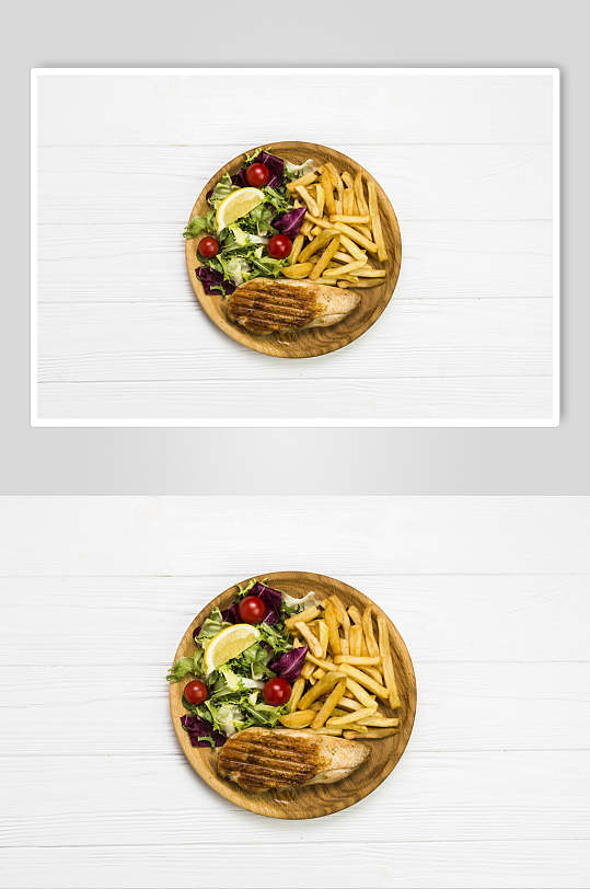 美食插画简洁有机食材蔬菜沙拉