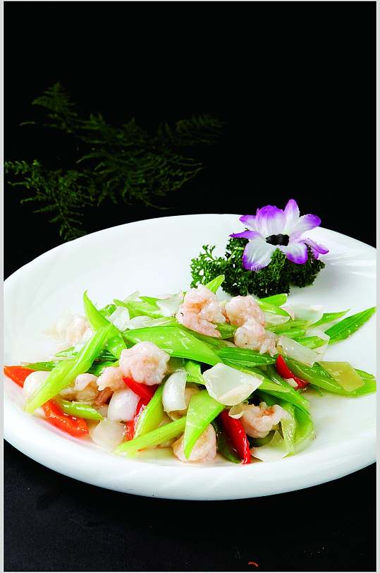 西芹百合炒虾仁