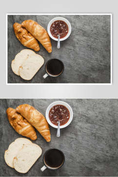 众图网美食灰色面包咖啡海报