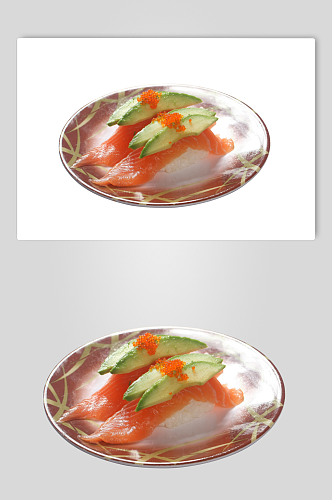 红竹纹盘寿司日式料理海报