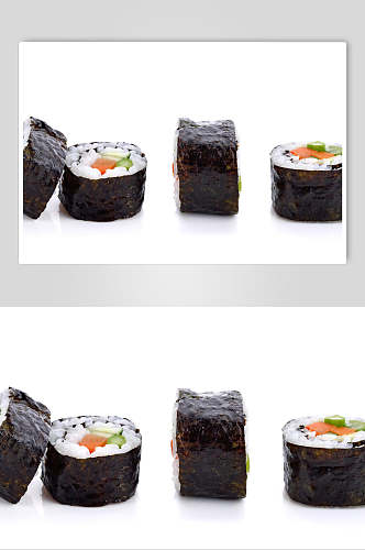 寿司美食简洁日式海苔卷摄影图