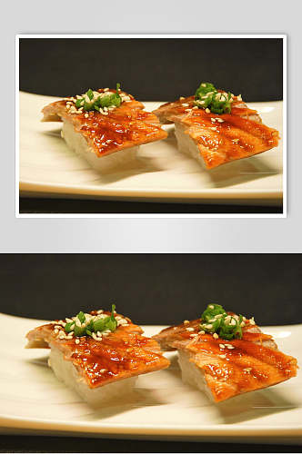 寿司美食两个箱寿司摆盘艺术免抠背景