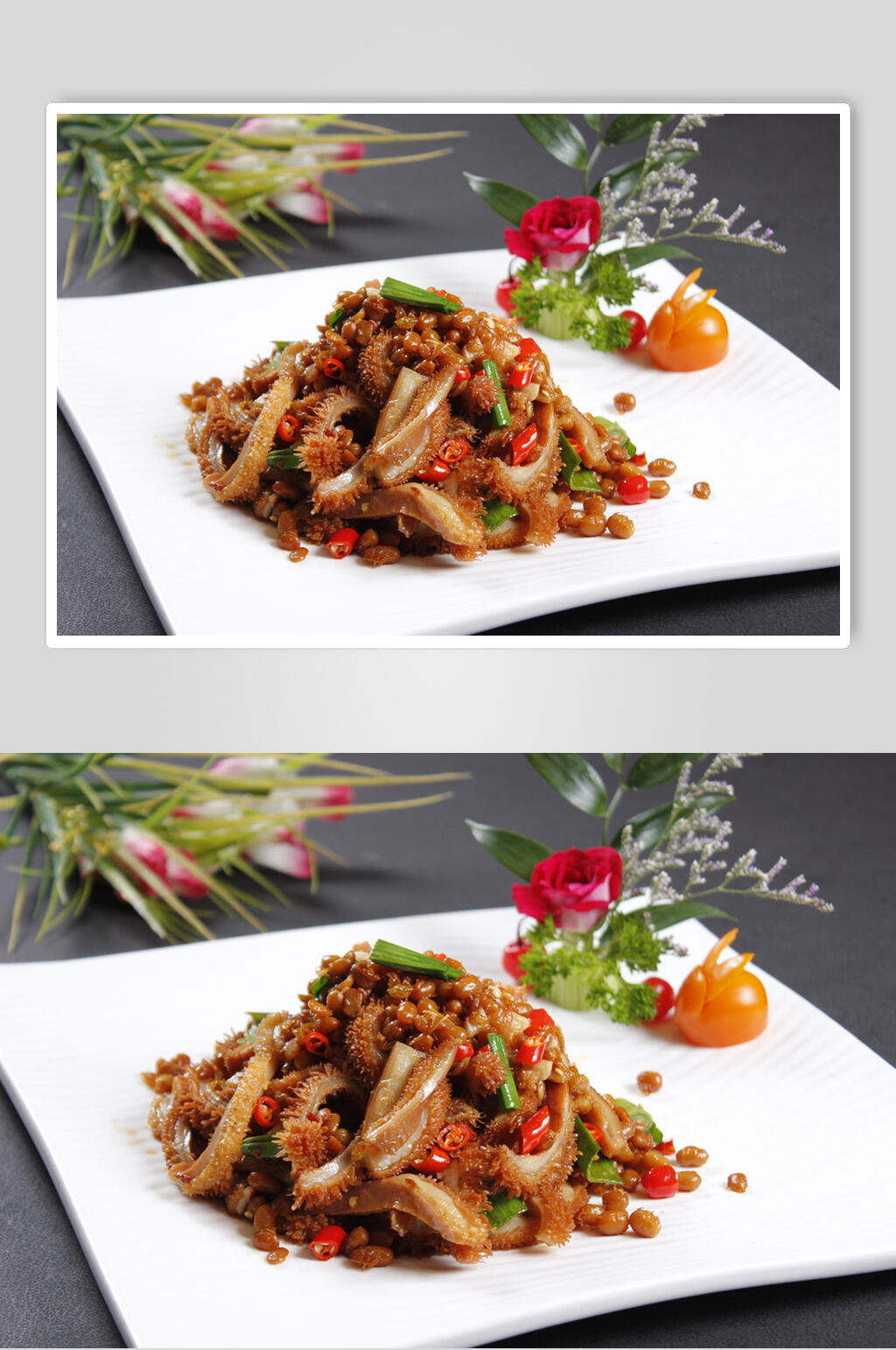 腊八豆炒牛肚素材