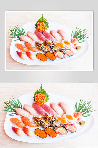 日式美食刺身套餐插画简洁
