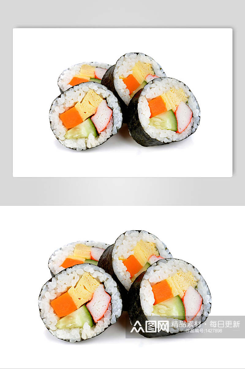 寿司美食4个海苔卷日式餐单摄影图素材