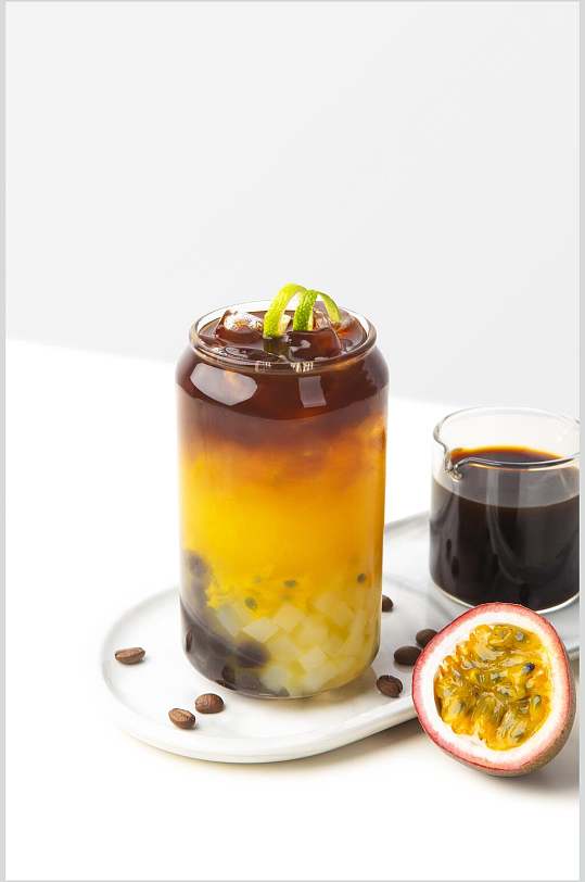 百香果芒果水果茶-众图网