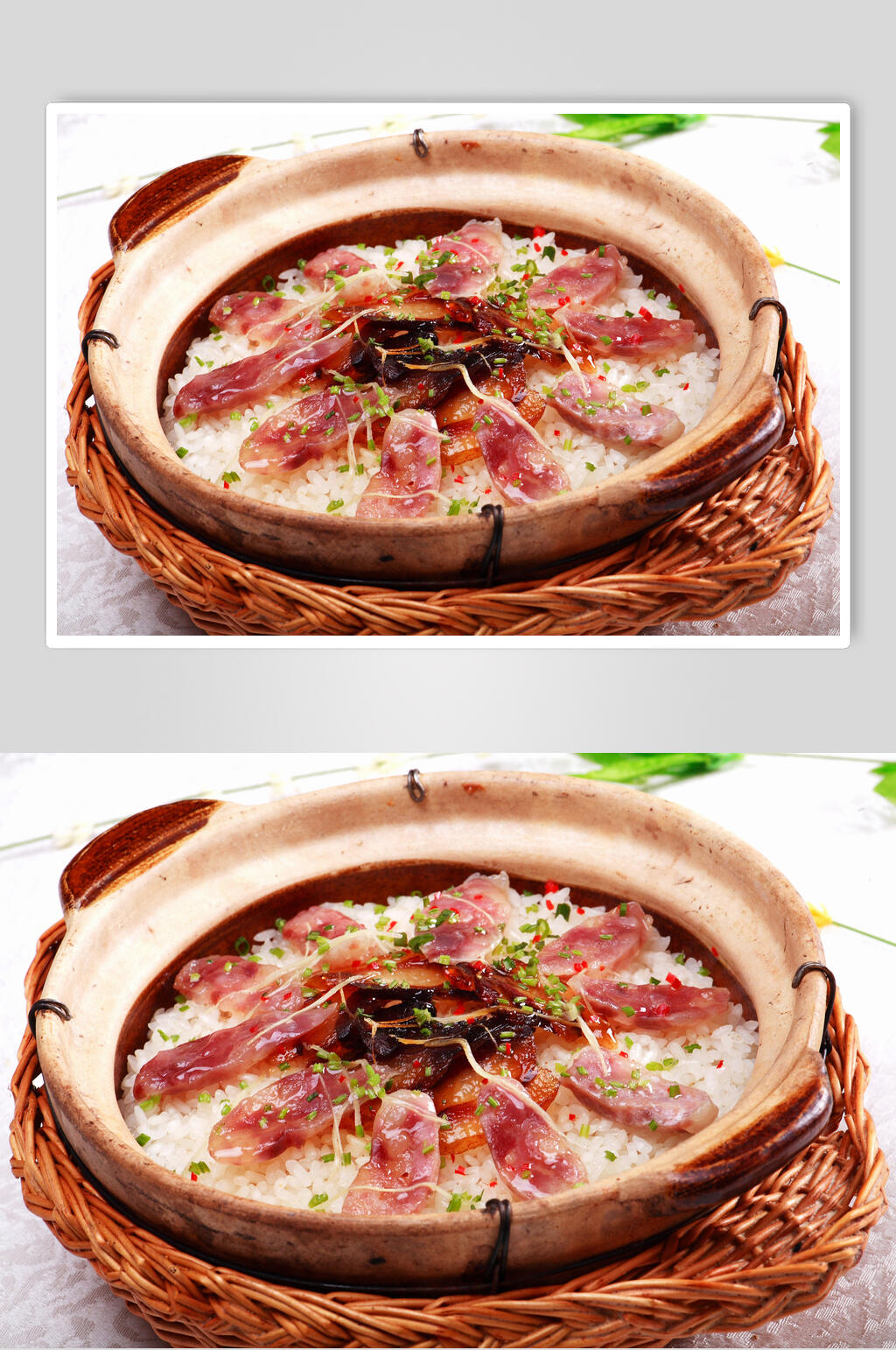 豆芽腊肠煲仔饭实拍图海报素材