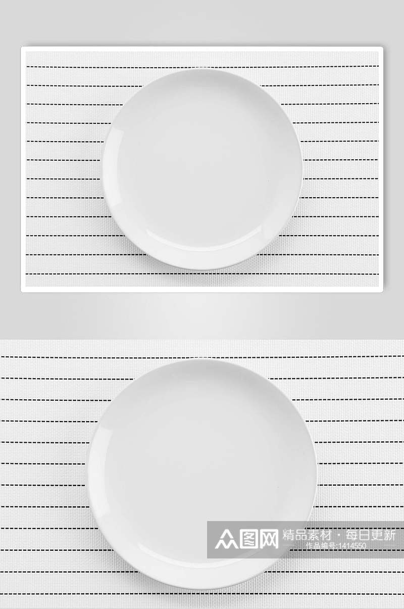 美食插画简洁食器盘子餐布素材