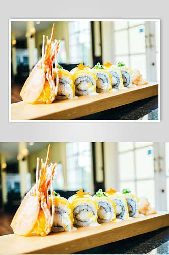 熟虾日式美食寿司海报
