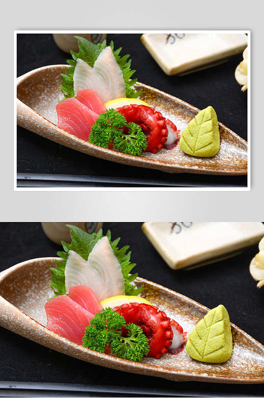 瓷碟鱼生日式料理海报