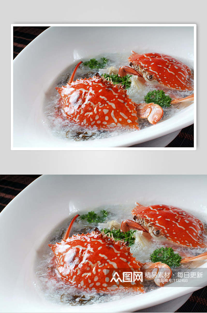 海鲜菜兰花蟹素材