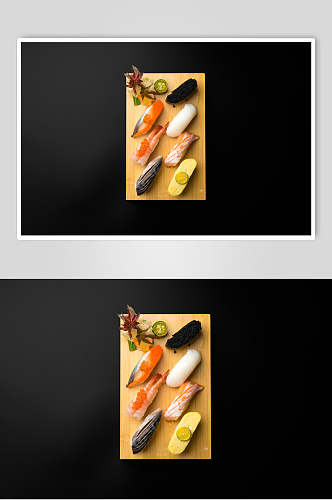 寿司美食手握寿司摆盘艺术视觉摄影图