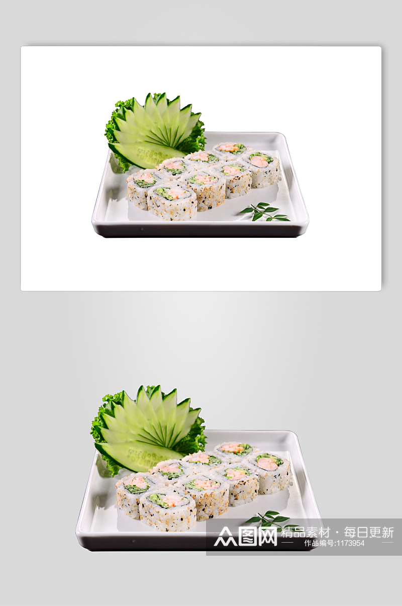 日式料理蔬菜金枪鱼卷素材