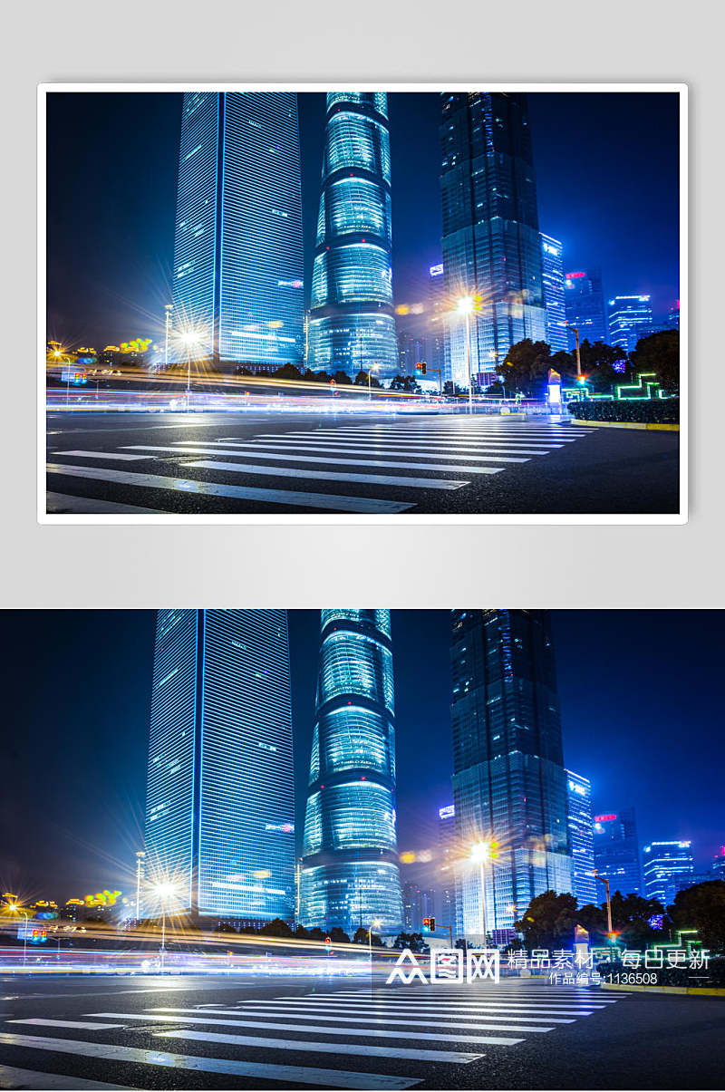 高清上海地标人行道城市高楼图片素材