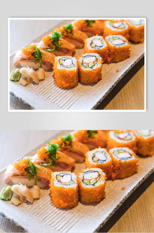 日式美食插画简洁寿司小卷