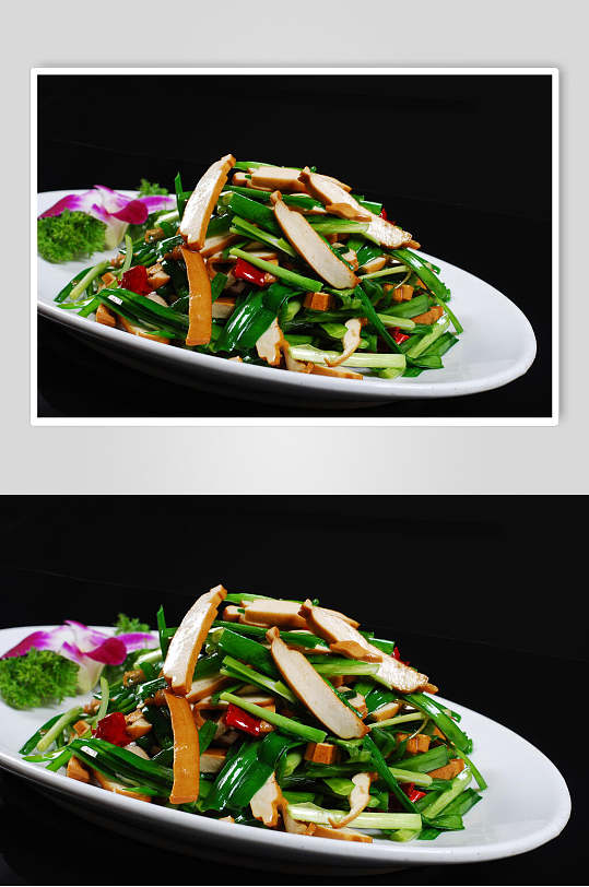 鸭血豆干炒韭菜图片 鸭血豆干炒韭菜素材下载 众图网