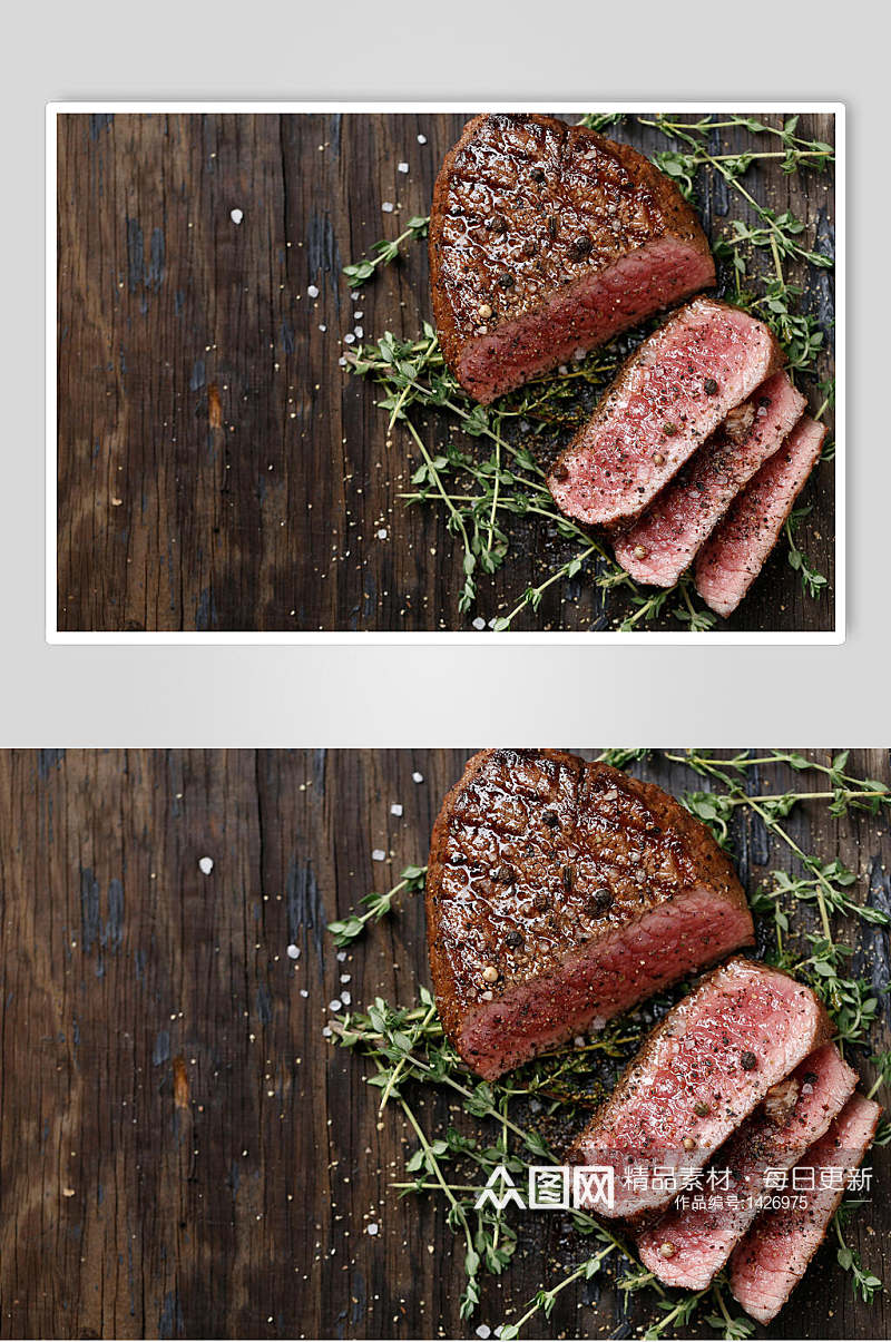 牛排实拍图香煎牛肉西餐菜谱视觉摄影图素材