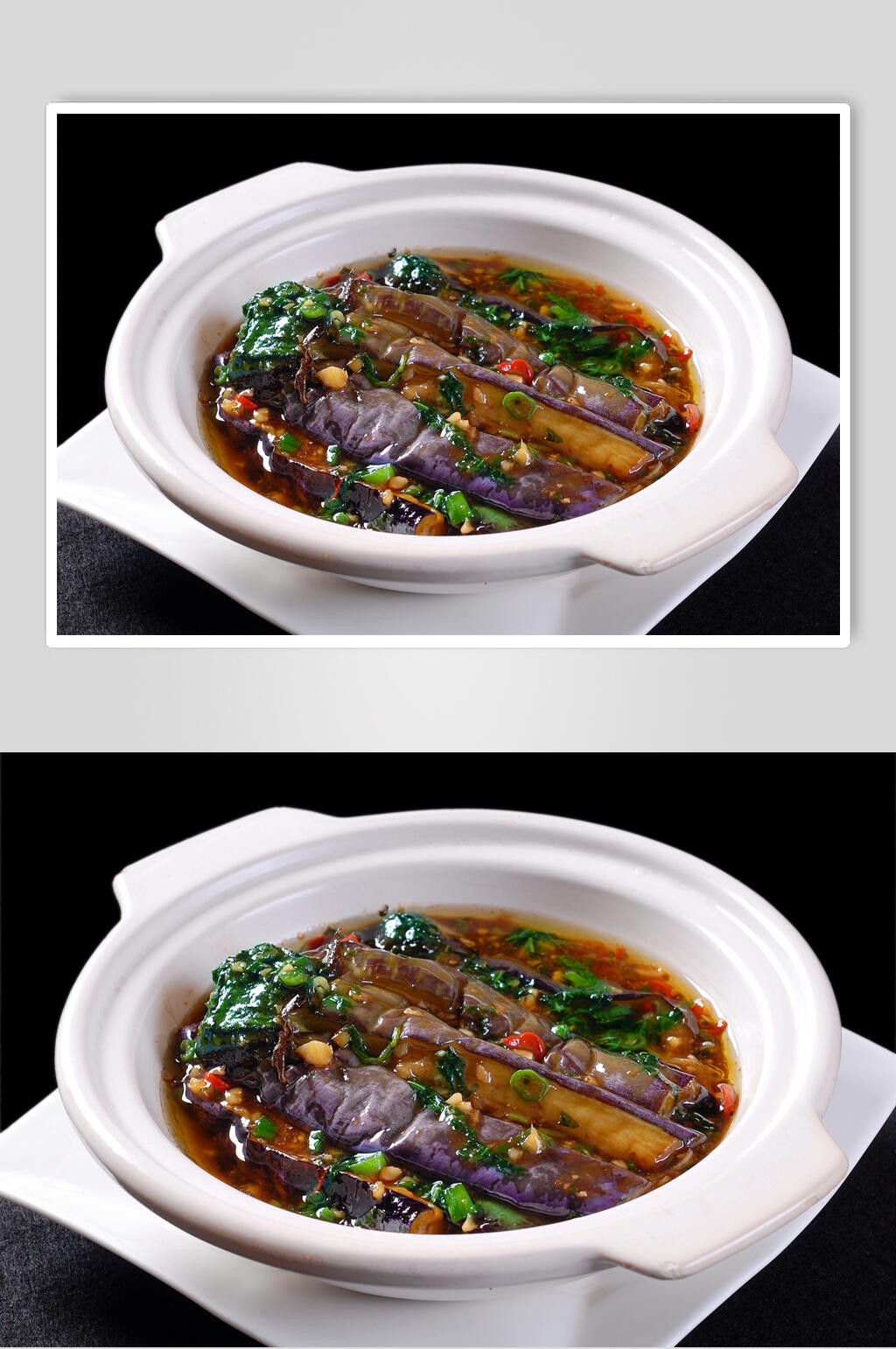 热菜风味茄子素材