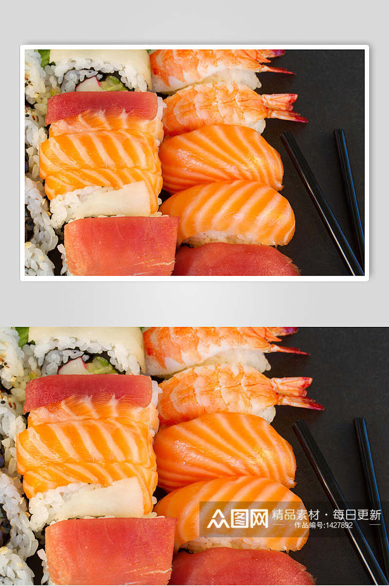寿司美食手握寿司套餐菜单摄影图素材