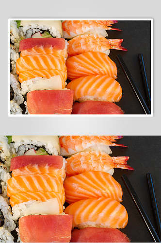 寿司美食手握寿司套餐菜单摄影图