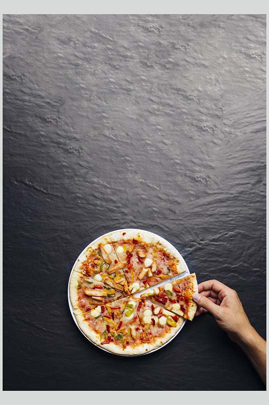 众图网美食图片插画简洁蔬菜披萨