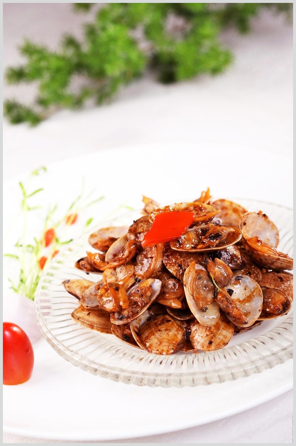 爆炒花甲美食图素材