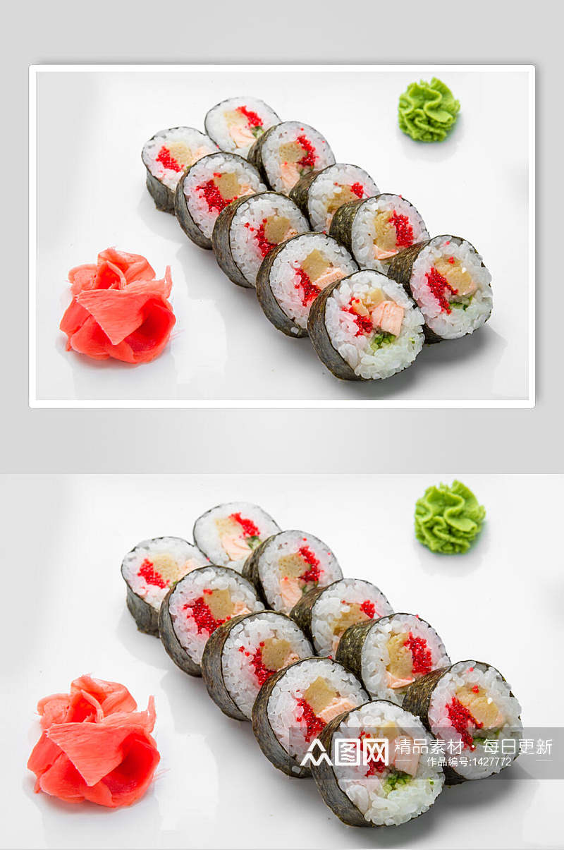 寿司美食海苔卷餐单摄影图素材