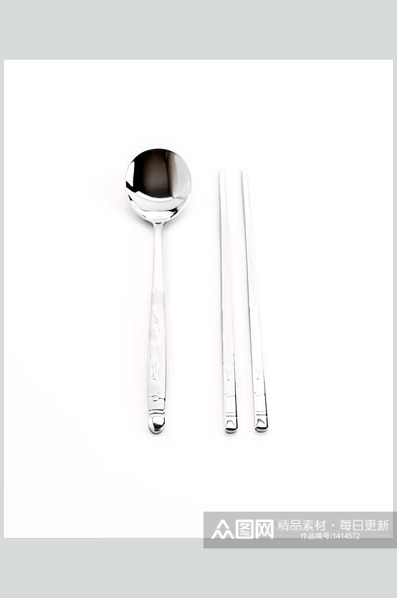 美食插画简洁食器勺子和筷子素材