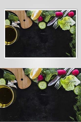 众图网美食黑色简约蔬菜海报