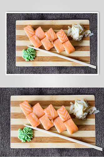 寿司美食手握寿司日式餐单菜谱摄影图
