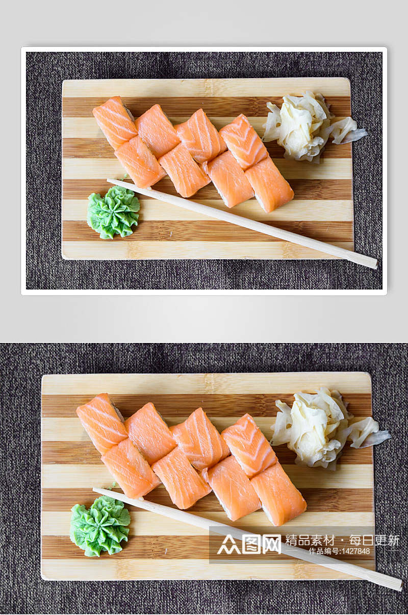 寿司美食手握寿司日式餐单菜谱摄影图素材