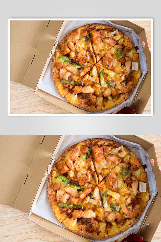 鸡肉披萨美食图片素材