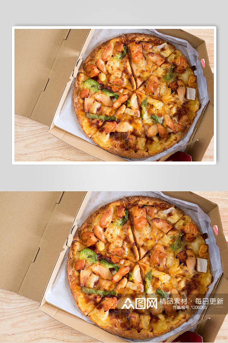 鸡肉披萨美食图片素材素材