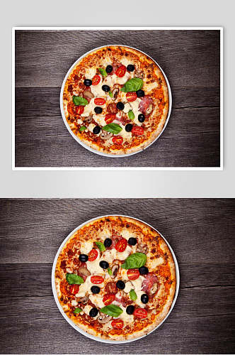 蘑菇披萨美食图片素材