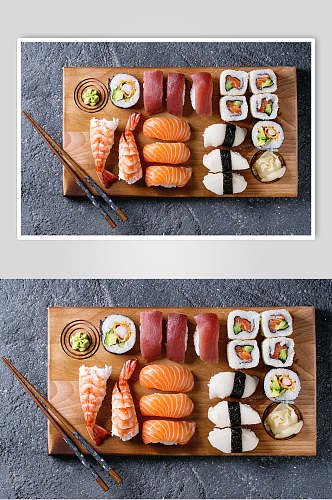 寿司美食手握卷摆盘艺术视觉摄影图