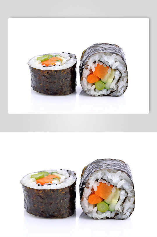寿司美食免抠背景小卷饭团