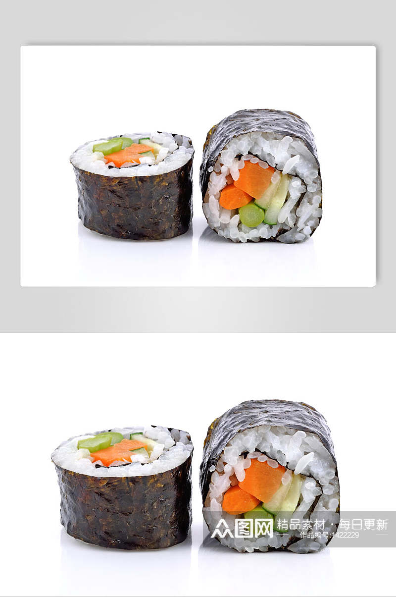 寿司美食免抠背景小卷饭团素材