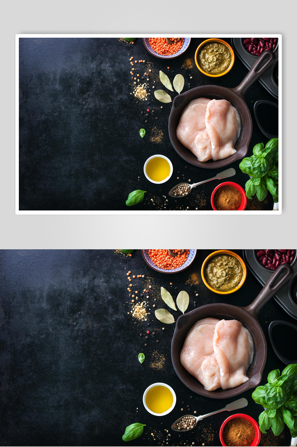 黑底美食食材海报素材