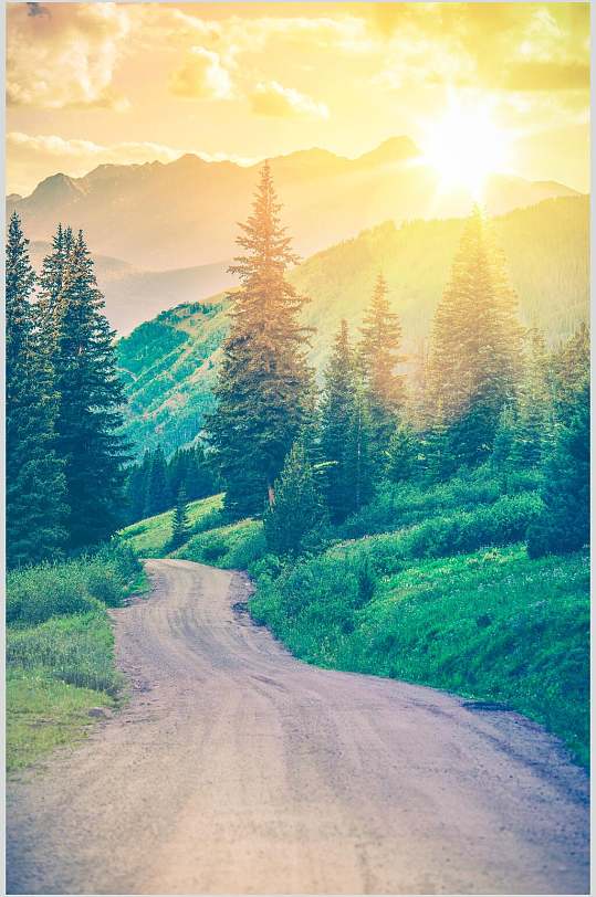 自然风景阳光照射大地