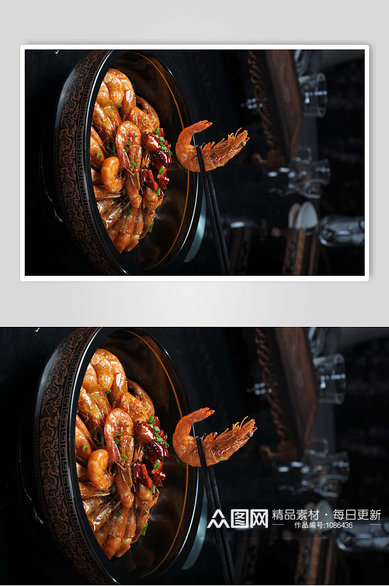 爆炒脆皮虾高清美食图片素材