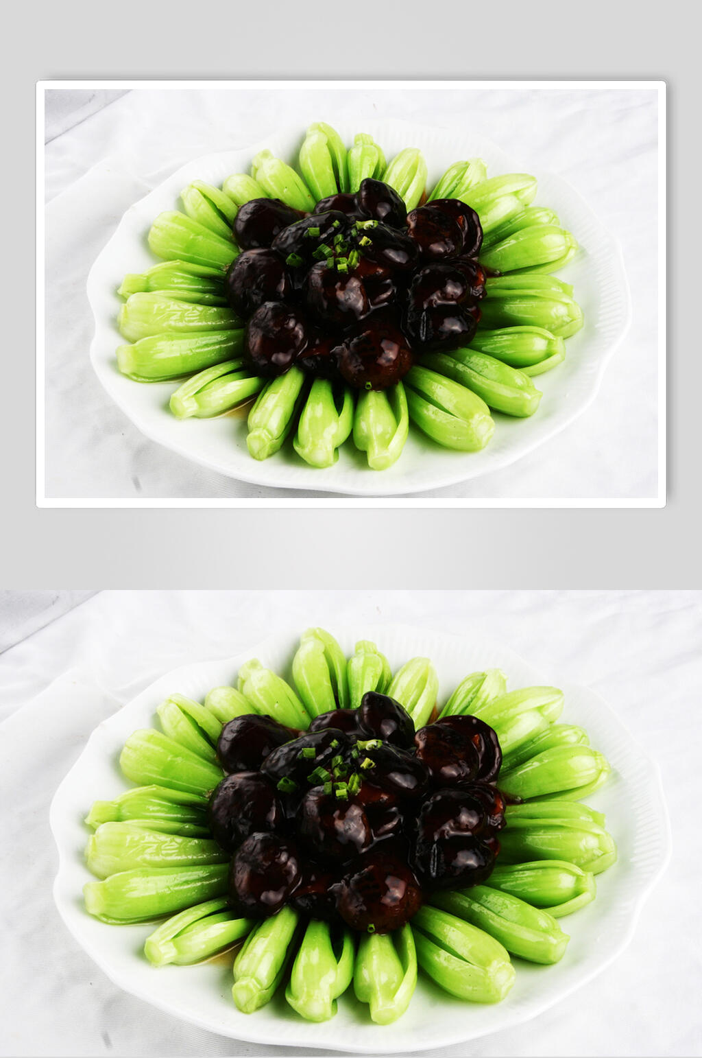 香菇扒菜胆素材