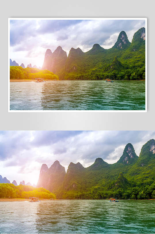 桂林漓江边自然风景高清图片素材
