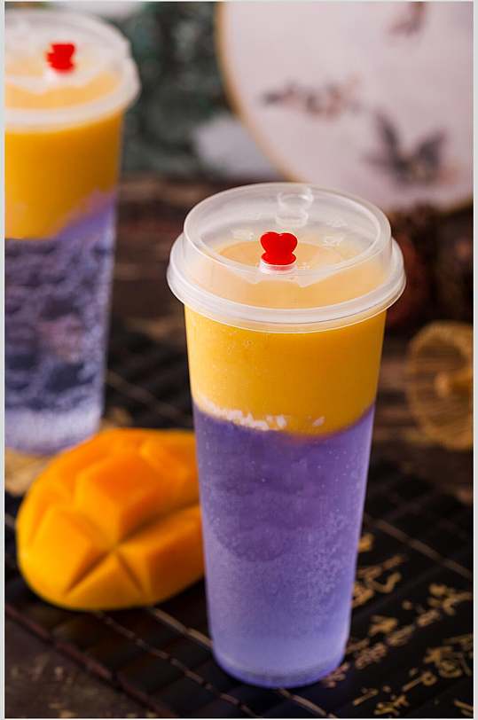 夏日创意芒果茶摄影图片