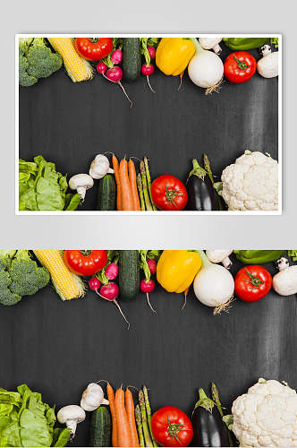 众图网美食黑色简约蔬菜海报