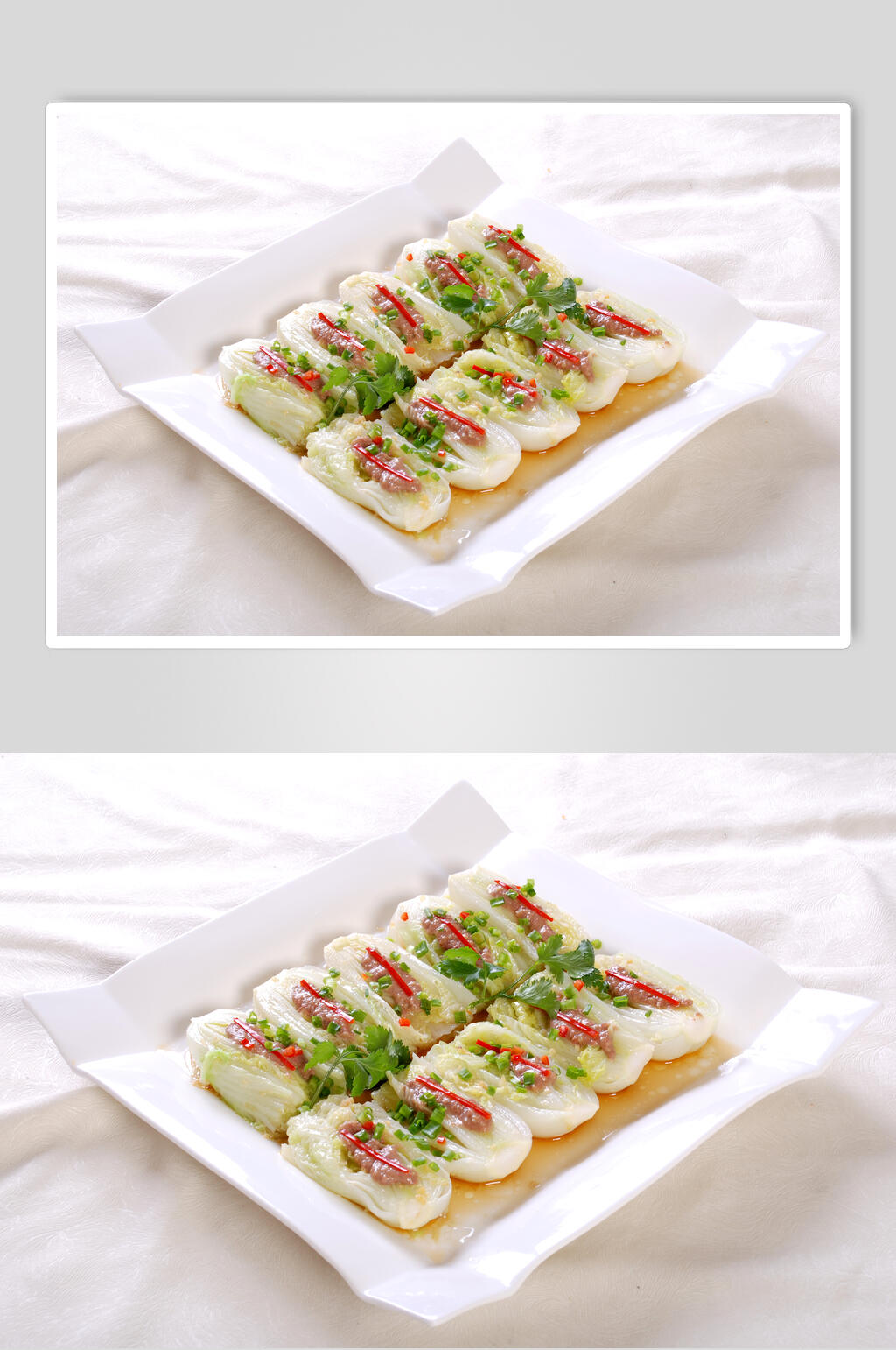 鹅肝酱蒸娃娃菜素材