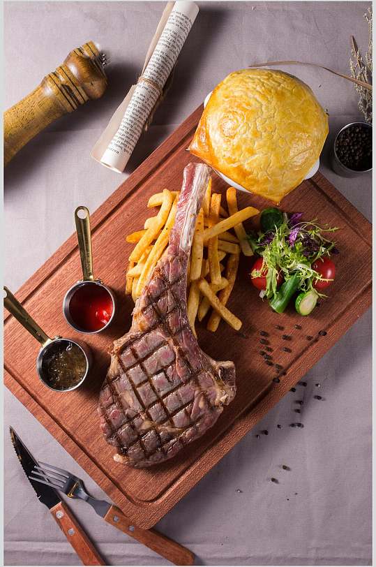 薯条牛排实拍图宣传单