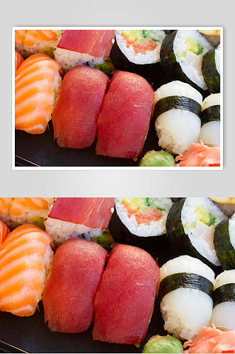 寿司美食手握寿司套餐摄影图