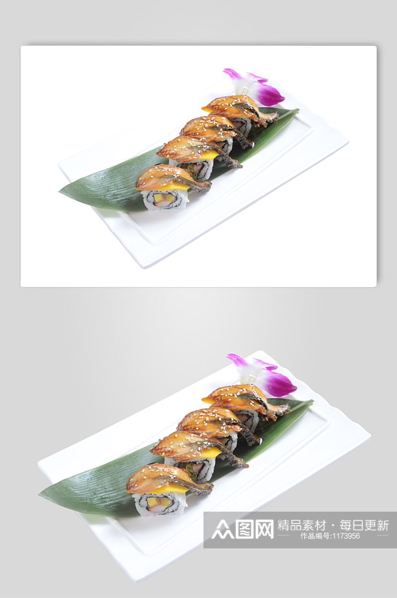 日式料理鳗鱼寿司素材