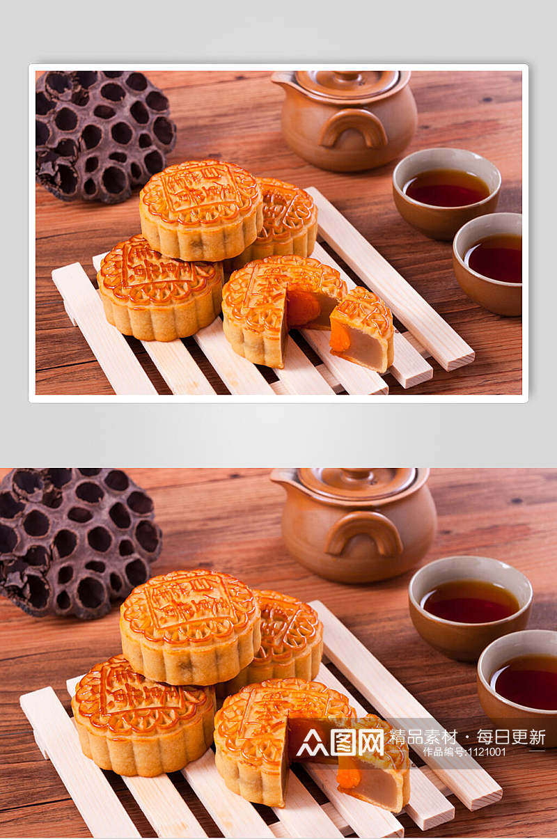 中秋月饼美食摄影图片素材